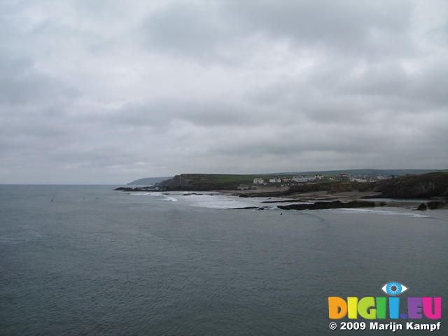 SX06992 View past Bude Beach from Tower at Compass Point